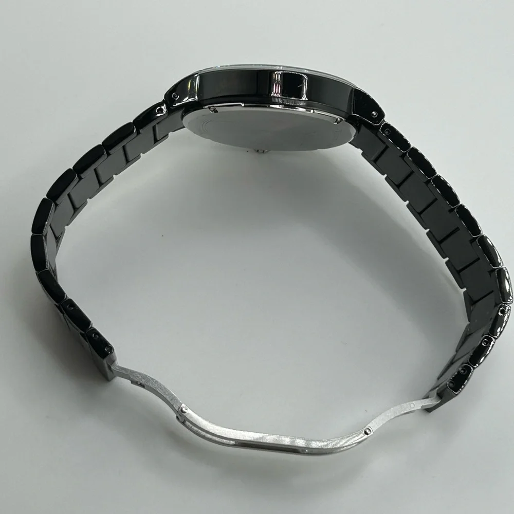 Bulova Men's Watch 98D109 Quartz Black Dial Diamond Accent Stainless Steel 40mm
